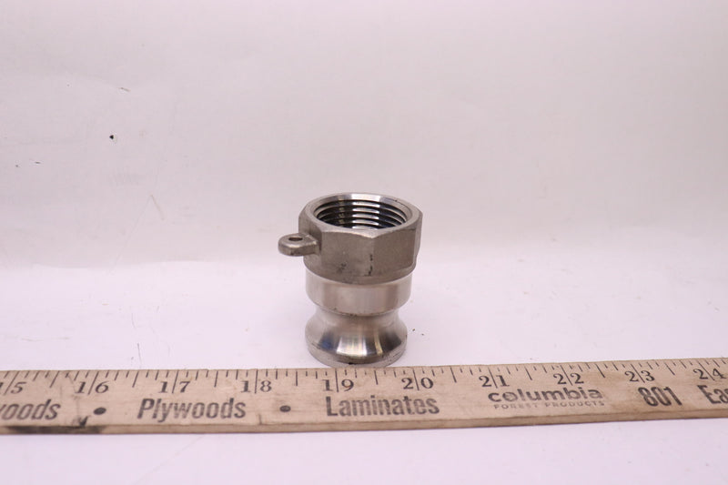 PT Coupling Cam and Groove Hose Fitting A-Adapter Stainless Steel 1" NPT 1400110