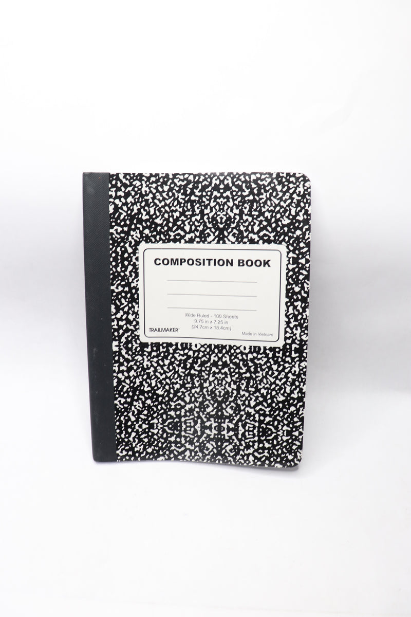 Trailmaker College Ruled Composition Book 100 Sheets Black 7-1/2" x 9-1/4"