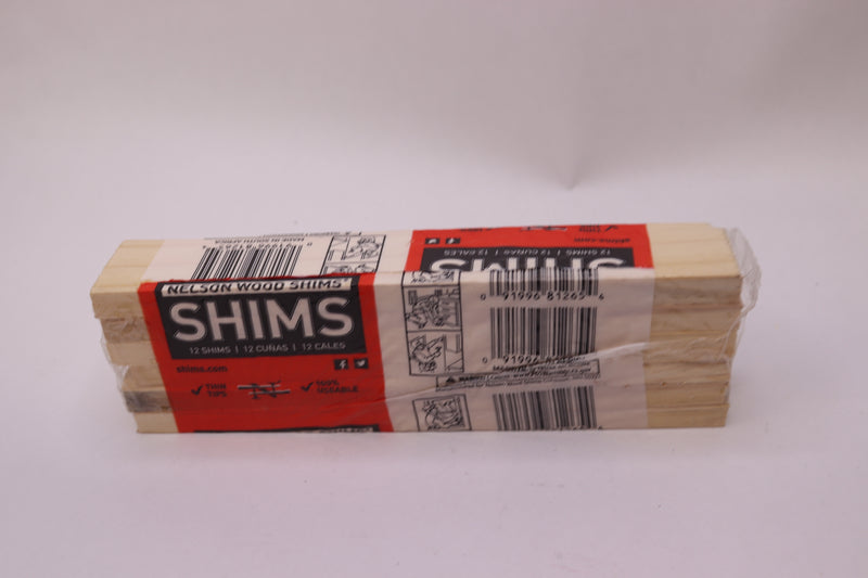 (12-Pk) Nelson Wood Shims Wood Shim 8" PSH8/12/36/65