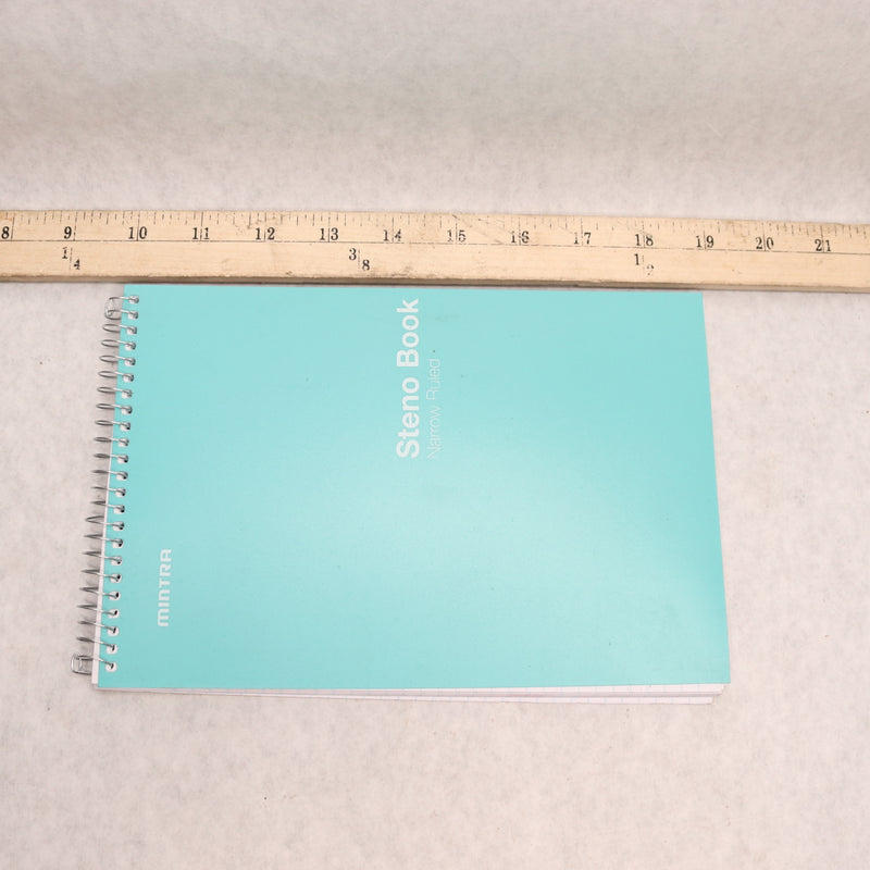 Mintra Narrow Ruled Office Steno Book 100 Sheets Teal 6" x 9"