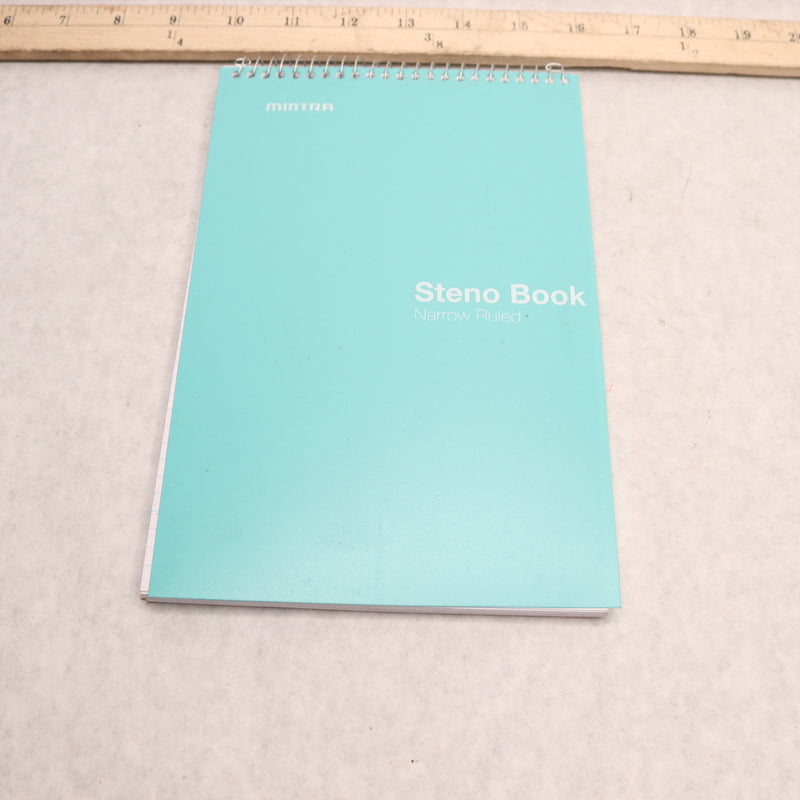 Mintra Narrow Ruled Office Steno Book 100 Sheets Teal 6" x 9"