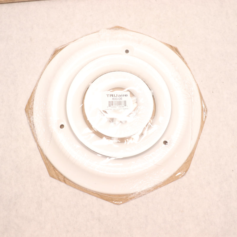 TruAire Round Ceiling Diffuser White 6" 800-06