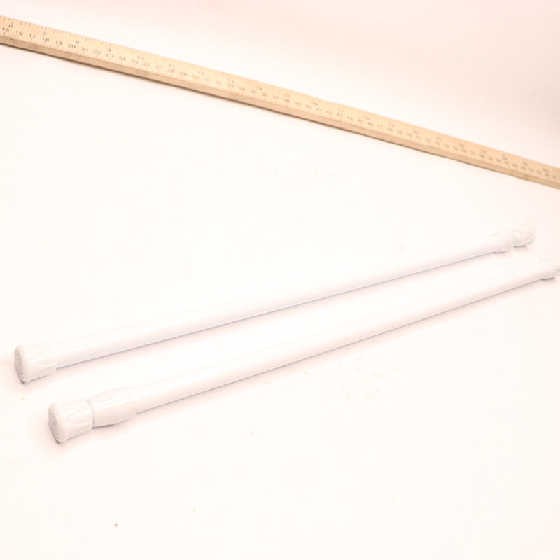(2-Pk) Aizesi Expandable Spring Tension Curtain Rods White 16" to 28"