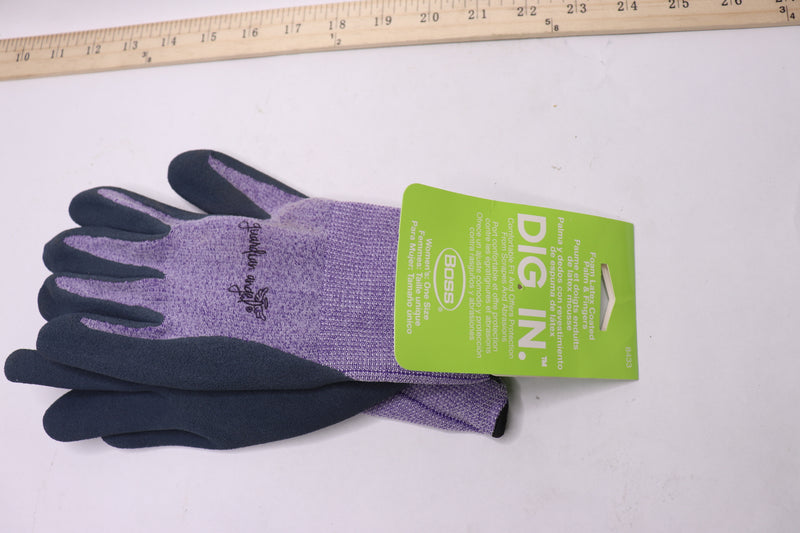 (Pair) Boss Knit Wrist Cuff Spandex Gloves One-Size Black/Purple 8433