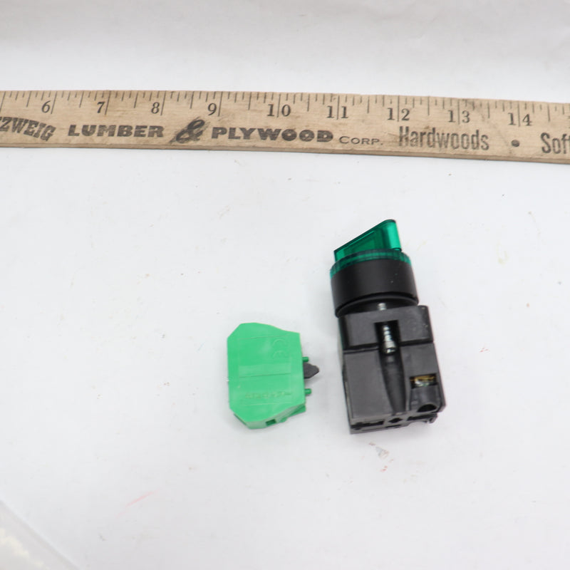 Automation Direct LED Illuminated Knob Selector Switch 2-Position Plastic Green