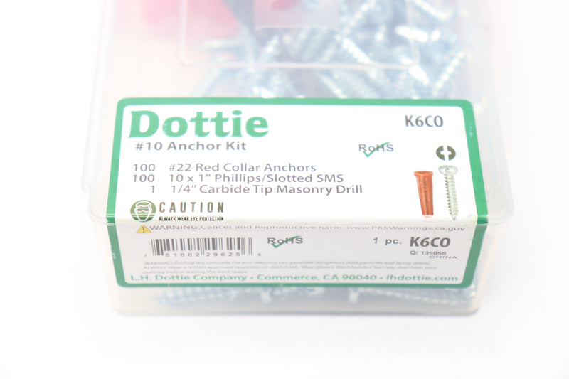 L.H. Dottie Anchor Kit 10 x 1"L K6CO