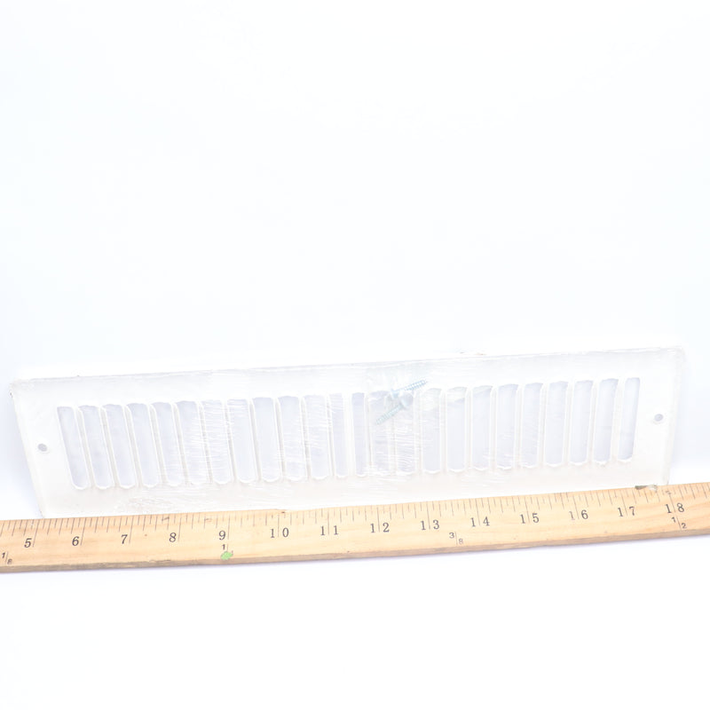 Lima Toe Space Grille Steel White 12" x 2" with Screws 875-12-02-WHT