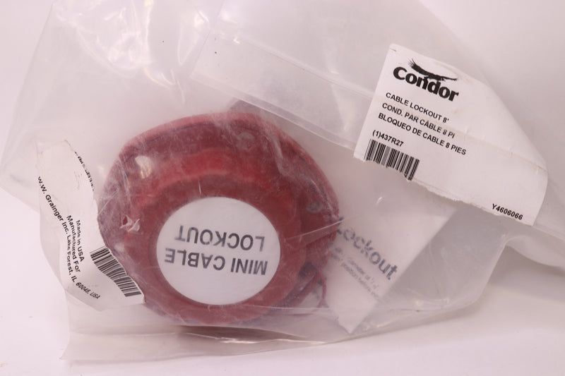 Condor Mini Cable Lockout Red 8' 437R27
