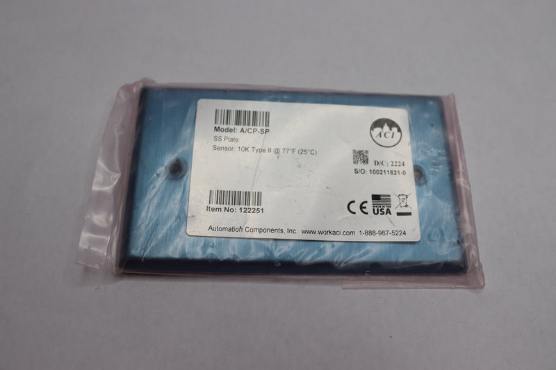 ACI Stainless Steel Wall Plate Thermistor 10000 Ohm 122251