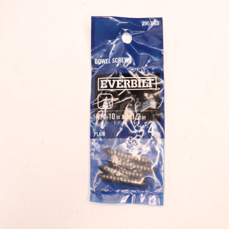 (4-Pk) Everbilt Plain Headless Dowel Screw 1/4"-20 x 1-1/2" 290563