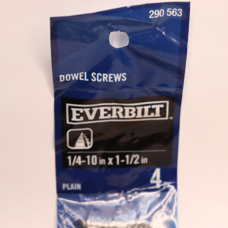 (4-Pk) Everbilt Plain Headless Dowel Screw 1/4"-20 x 1-1/2" 290563