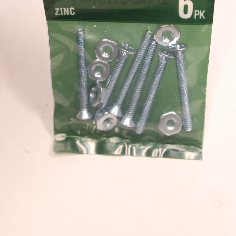 (6-Pk) Everbilt Phillips Flat Head Zinc Plated Machine Screw