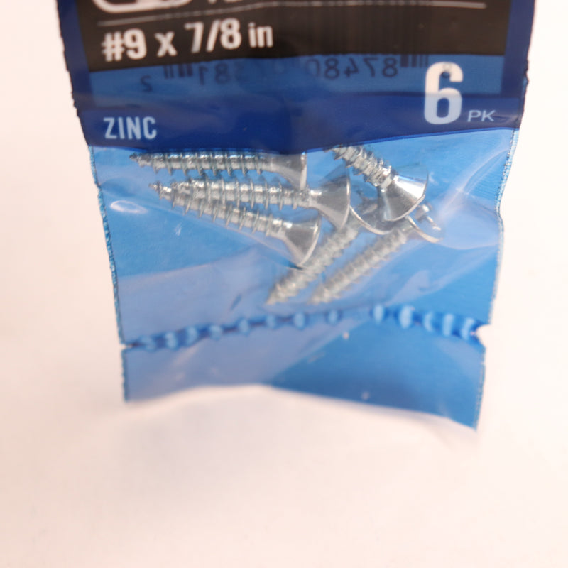 (6-Pk) Evebilt Phillips Flat Head Zinc Plated Wood Screw