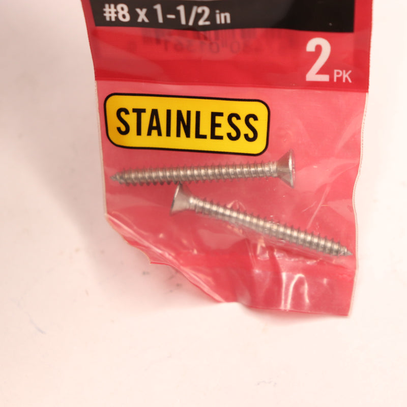 (2-Pk) Everbilt Phillips Flat Head Stainless Steel Sheet Metal Screw