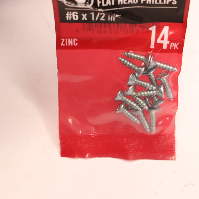 (14-Pk) Everbilt Phillips Flat Head Sheet Metal Screw Zinc Plated