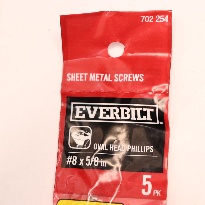 (5-Pk) Everbilt Phillips Oval Head Stainless Steel Sheet Metal Screw