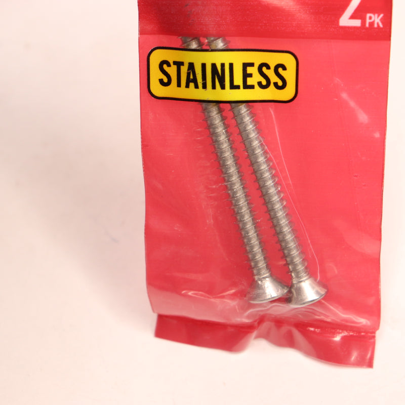 (2-Pk) Everbilt Phillips Flat Head Sheet Metal Screw Stainless Steel