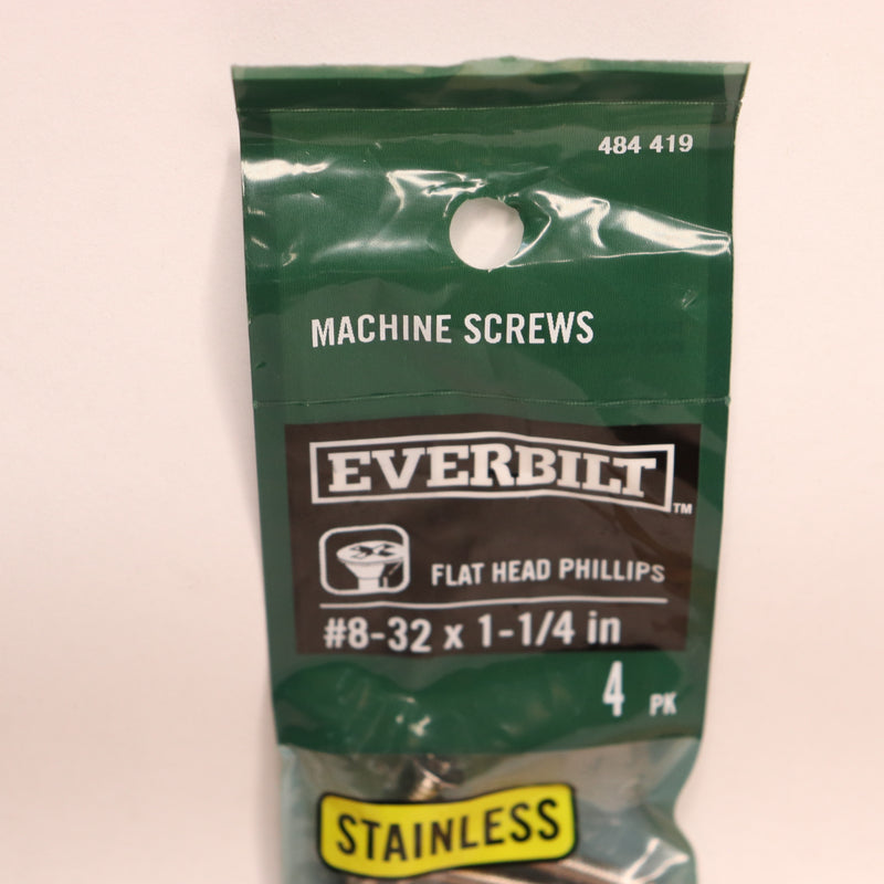 (4-Pk) Everbilt Phillips Flat Head Machine Screw Stainless Steel