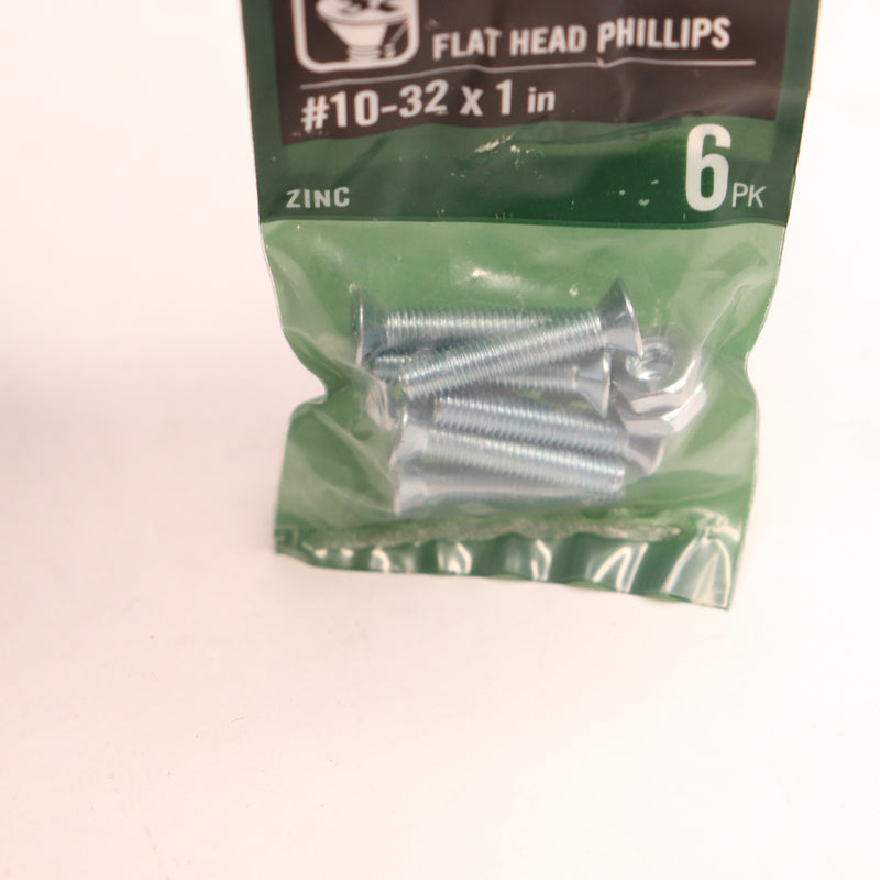 (6-Pk) Everbilt Phillips Flat Head Machine Screw Zinc Plated