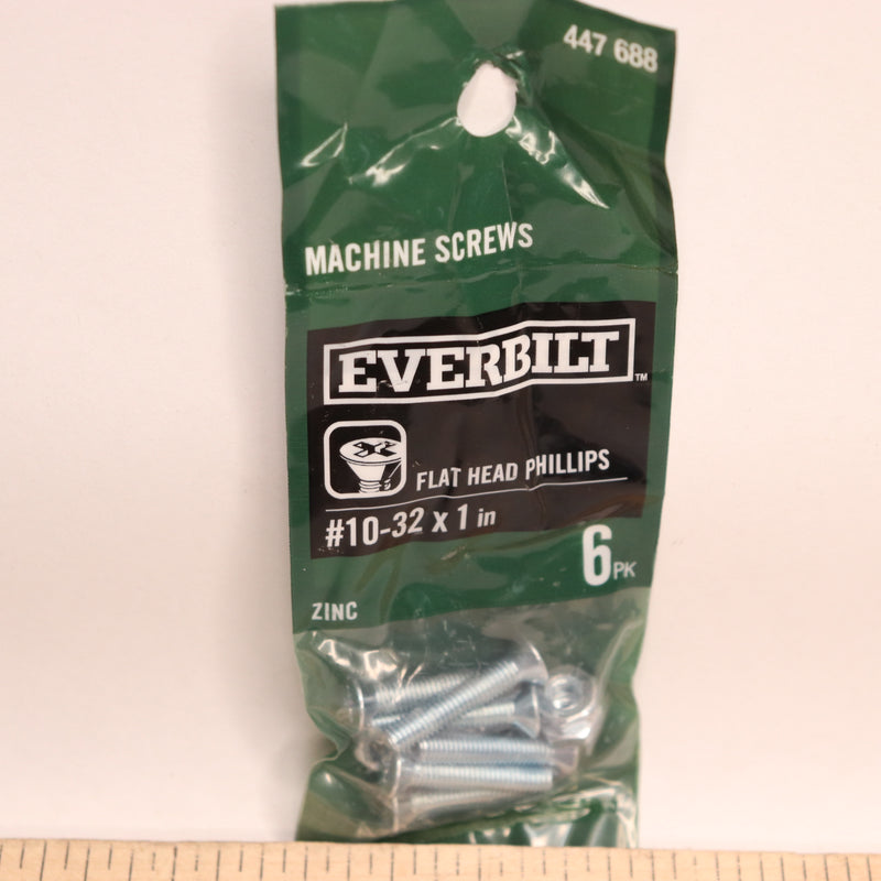 (6-Pk) Everbilt Phillips Flat Head Machine Screw Zinc Plated