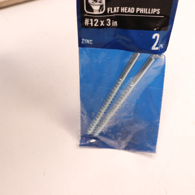 (2-Pk) Everbilt Phillips Flat Head Wood Screw Zinc Plated