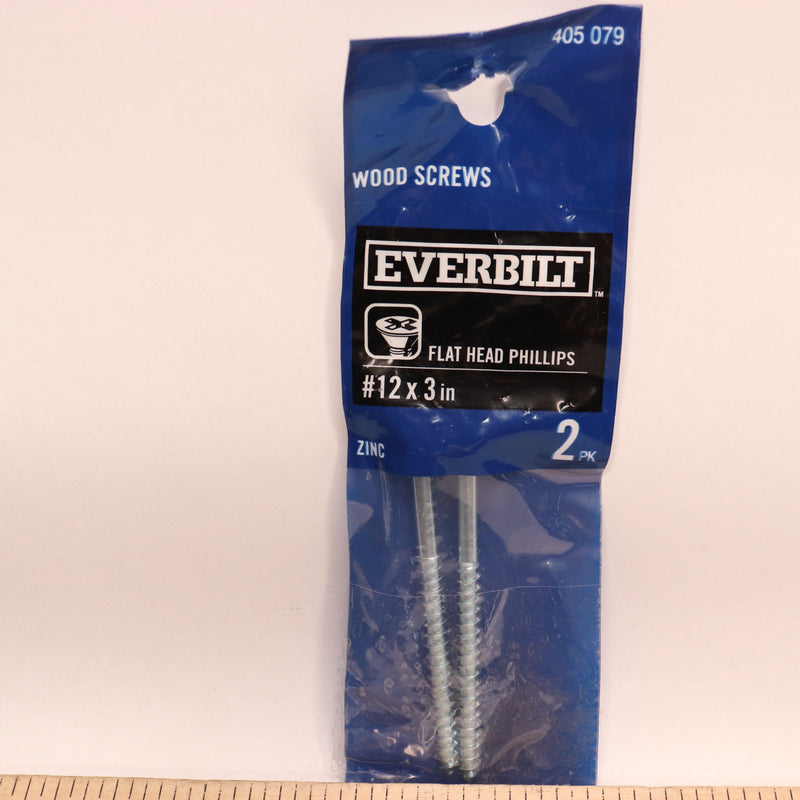 (2-Pk) Everbilt Phillips Flat Head Wood Screw Zinc Plated