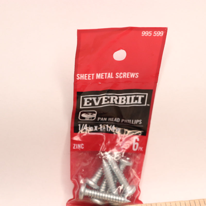 (6-Pk)Everbilt  Metal Screws Phillips Pan-Head Sheet