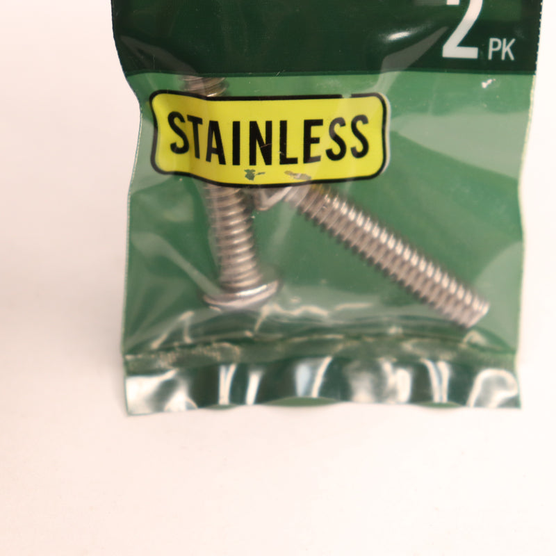 (2-Pk) Everbilt Combo Round Head SS Machine Screw 1/4 in.-20 x 1-1/4 in.