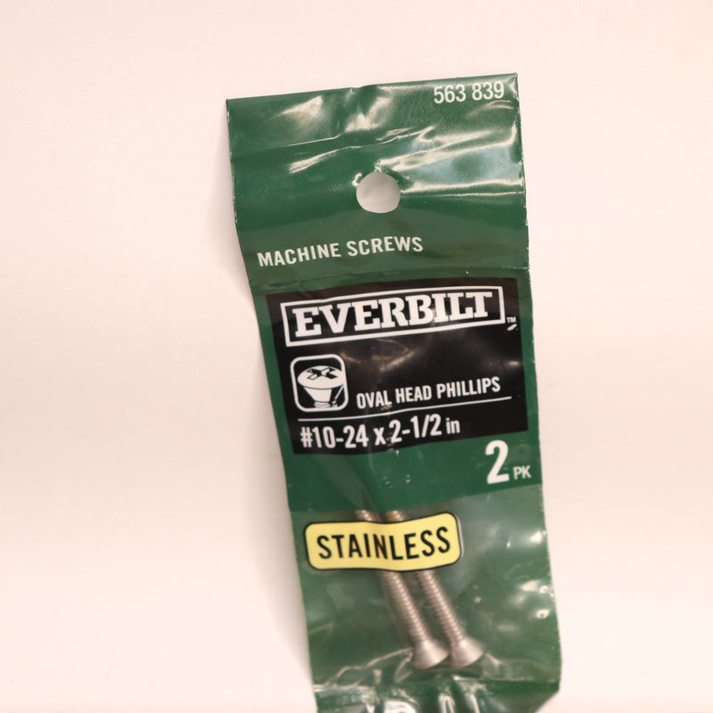 (2-Pk) Everbilt Phillips Oval Machine Screw Stainless Steel