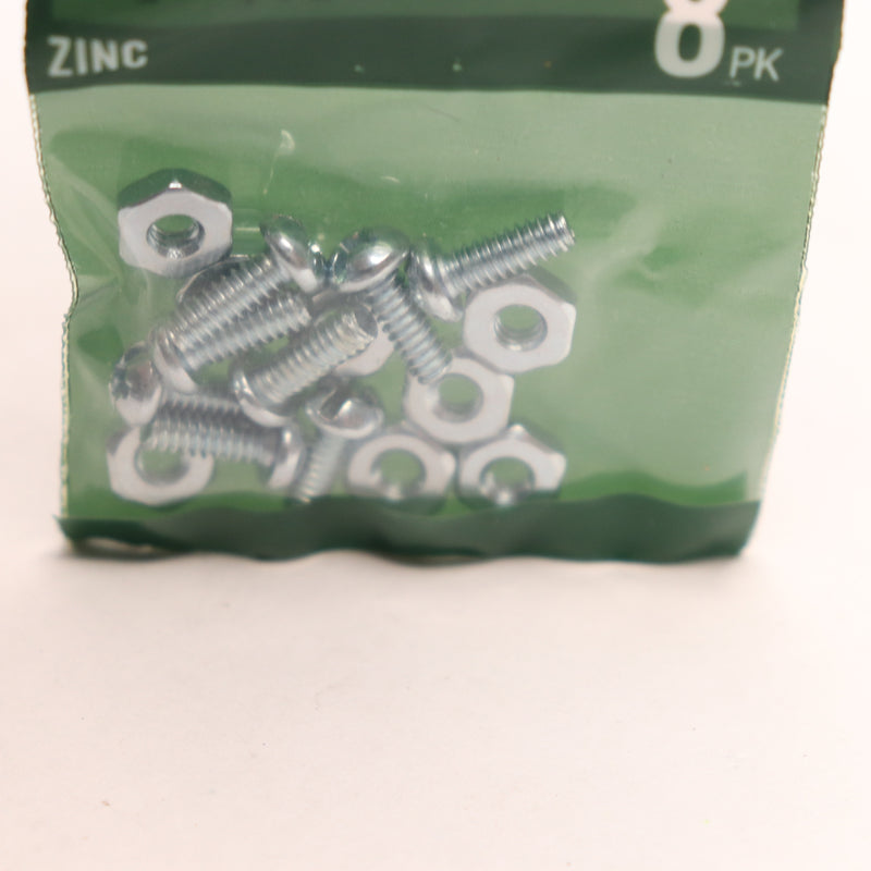 (8-Pk) Everbilt Combo Round Head Machine Screw Zinc Plated