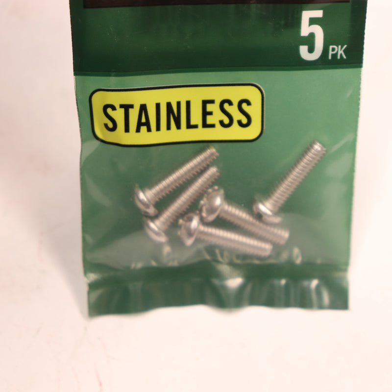 (5-Pk) Everbilt Combo Round Head Machine Screw Stainless Steel