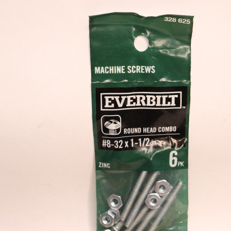 (6-Pk) Everbilt Phillips-Slotted Round Head Machine Screws