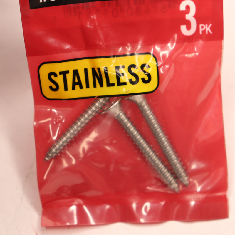 (3-Pk) Phillips Flat Head Sheet Metal Screws Stainless Steel