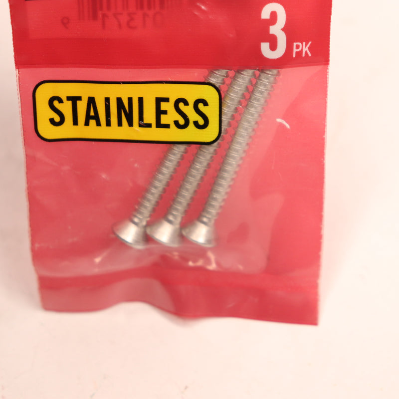 (3-Pk) Phillips Flat Head Sheet Metal Screw Stainless Steel