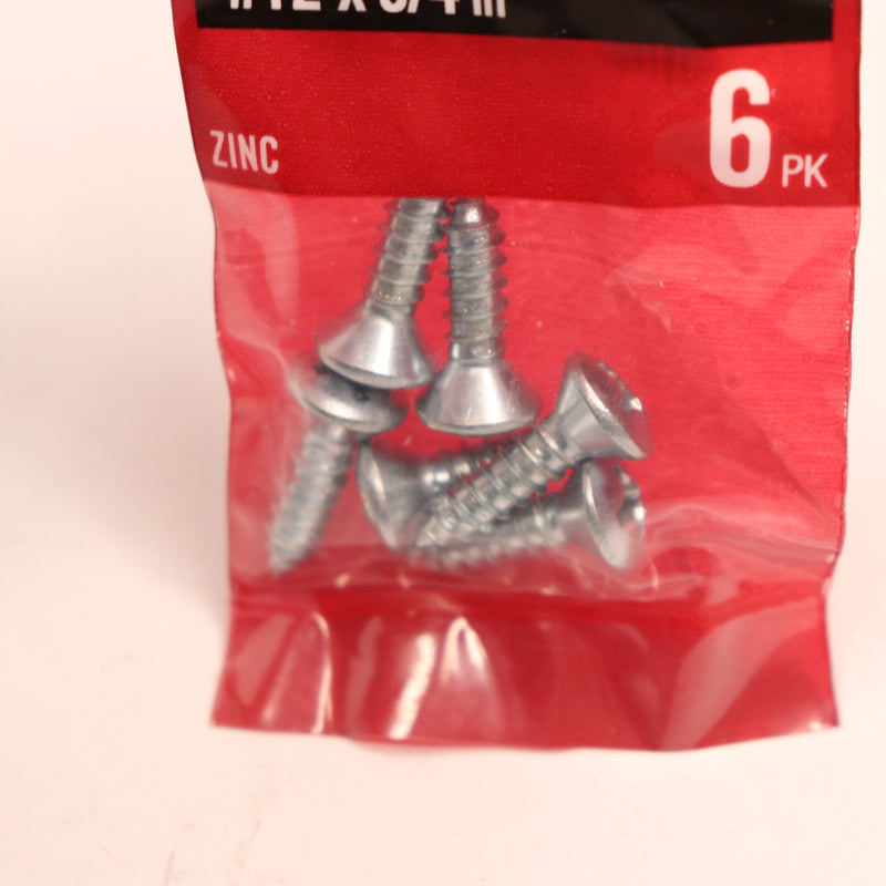 (6-Pk) Everbilt Phillips Oval Head Sheet Metal Screws Zinc Plated