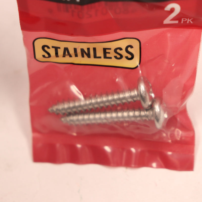 (2-Pk) Phillips Pan Head Sheet Metal Screw Stainless Steel