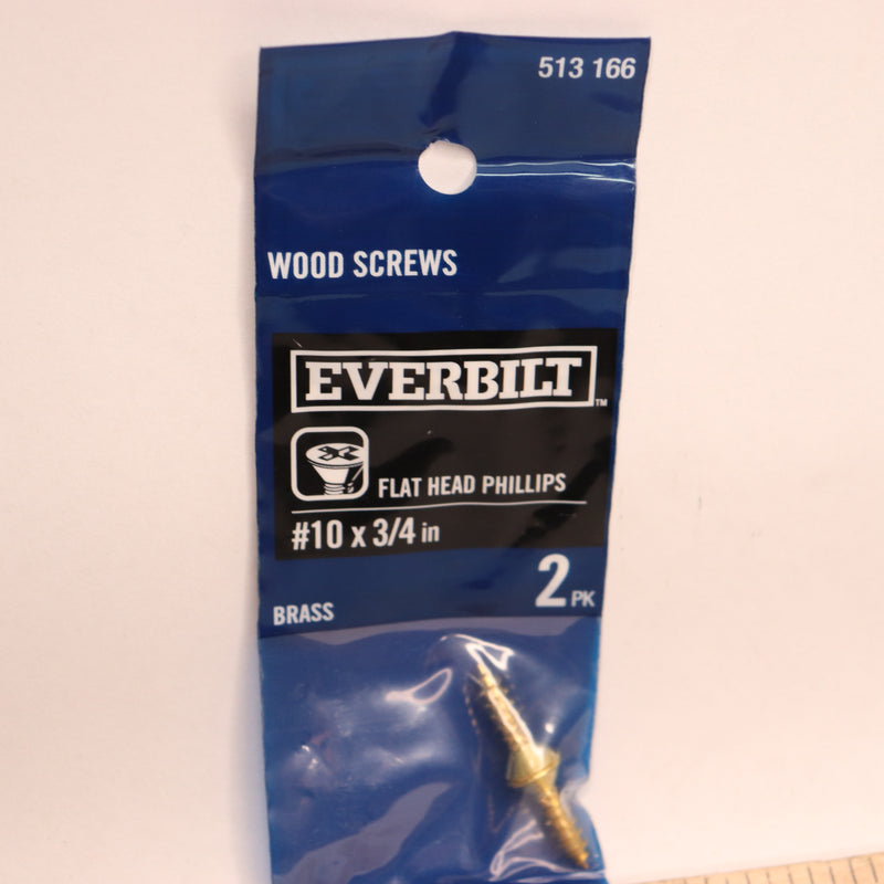 (2-Pk) Everbilt Phillips Flat Head Wood Screws Brass