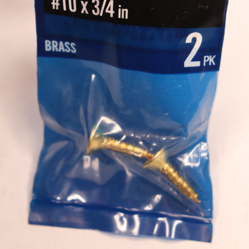 (2-Pk) Everbilt Phillips Flat Head Wood Screws Brass