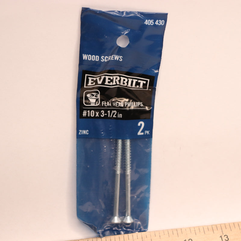 (2-Pk) Everbilt Phillips Flat Head Wood Screws Zinc Plated