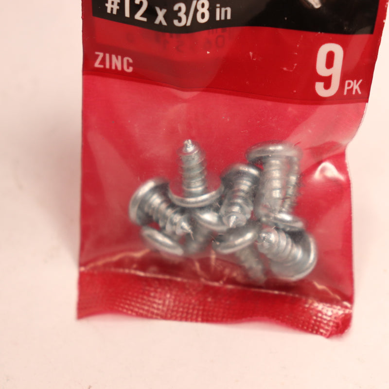 (9-Pk) Everbilt Phillips Pan Head Sheet Metal Screw Zinc Plated