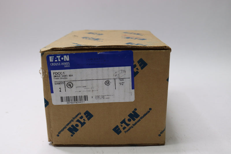 (2-Pk) Eaton Cast Iron Device Box 1/2" FDCC1