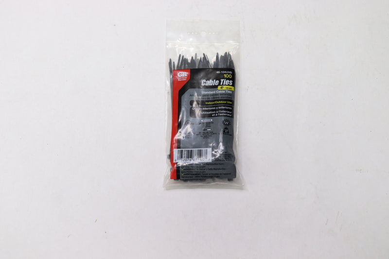 (100-Pk) Gardner Bender Cable Ties Plastic Black 3/32-In W x 4-In L 46-104UVB