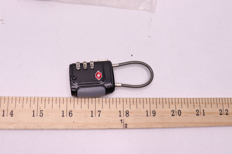 (2-Pk) Fosmon TSA Approved Combi Cable Luggage Lock Black 3 Digit 51102HOM
