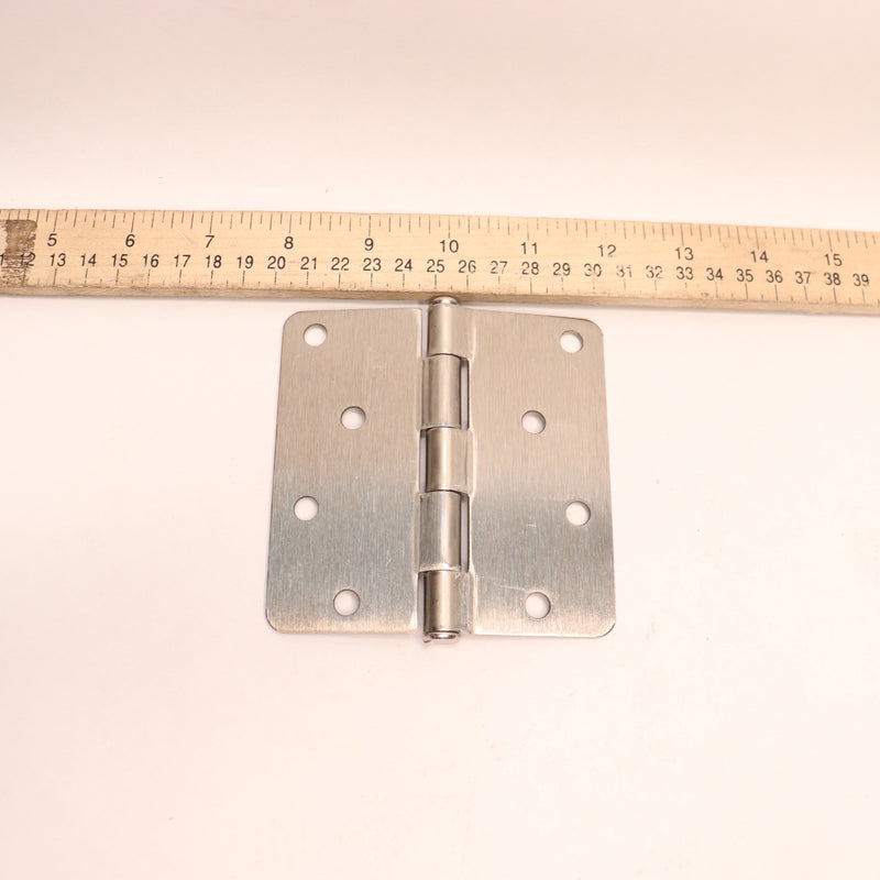 Everbilt Squeak-Free Door Hinge Satin Nickel 4" x 1/4" Radius 1005694747