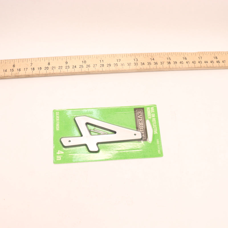 Everbilt Reflective Nail-On House Number 4 Plastic 4" 1003111507