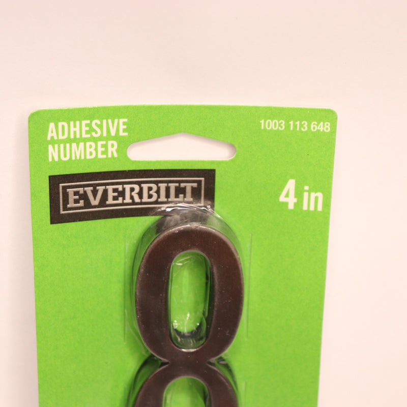 Everbilt Flush Mount Self-Adhesive House Number 8 Aged Bronze 4" 1003113648