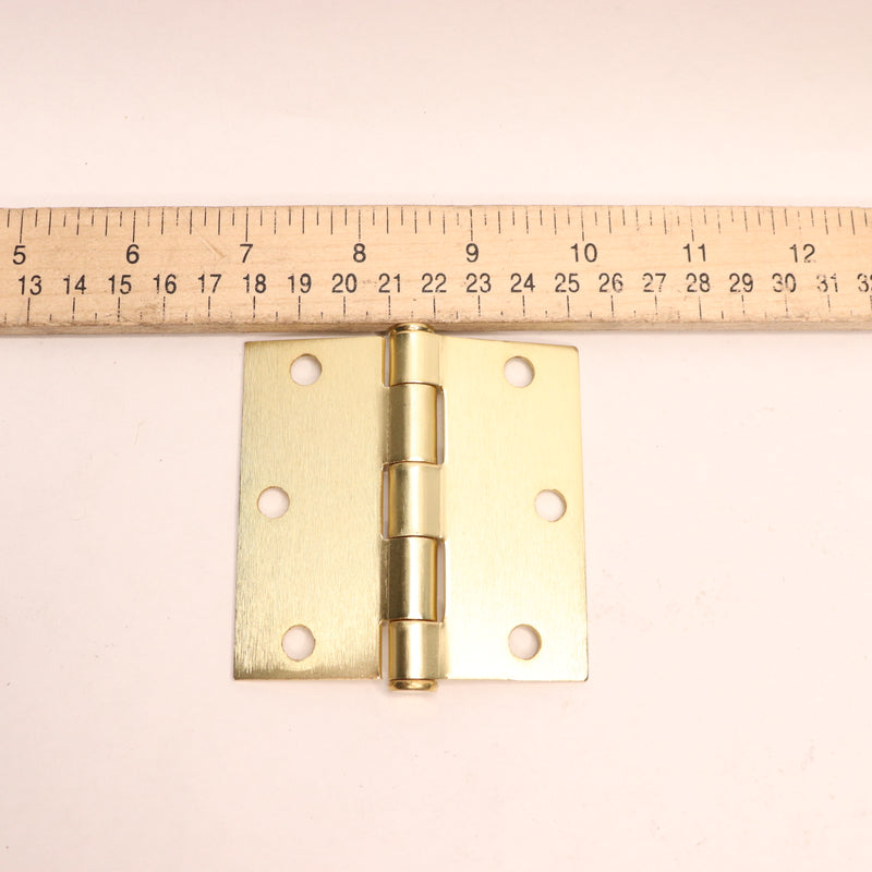 Everbilt Square Radius Squeak-Free Door Hinge Satin Brass 3" 1005694731