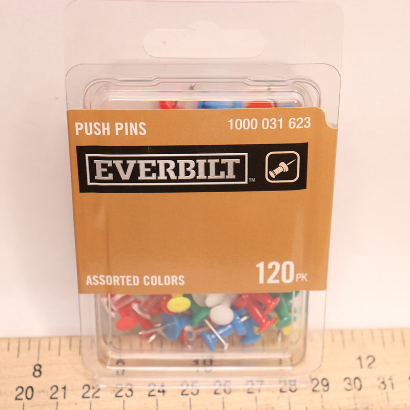 (120-Pk) Everbilt Push Pin Multi-Color 1001031623