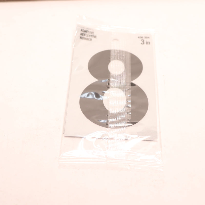 (5-Pk) Everbilt Reflective Number 8 Vinyl 3" 436354