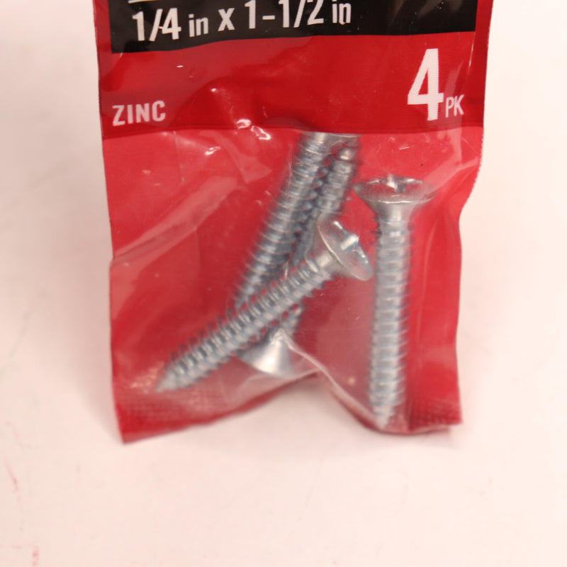 (4-Pk) Everbilt Phillips Oval Head Sheet Metal Screws Zinc Plated 841009